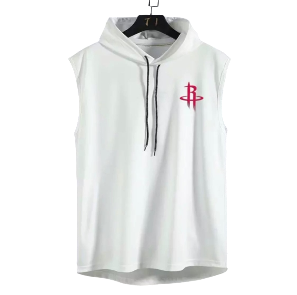 Безрукавка с капюшоном Houston Rockets White